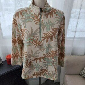 Life Integrity Earth Womens XL Mock Neck 1/4 Zip Pullover Sweatshirt palms T4